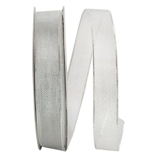 JAM Paper 5/8" x 25yd. Silver Deluxe Sheer Ribbon